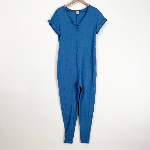 Anyday Romper Smash + Tess Jumpsuit Pocket Short Sleeve Jogger Long Pants Button - Picture 5 of 10